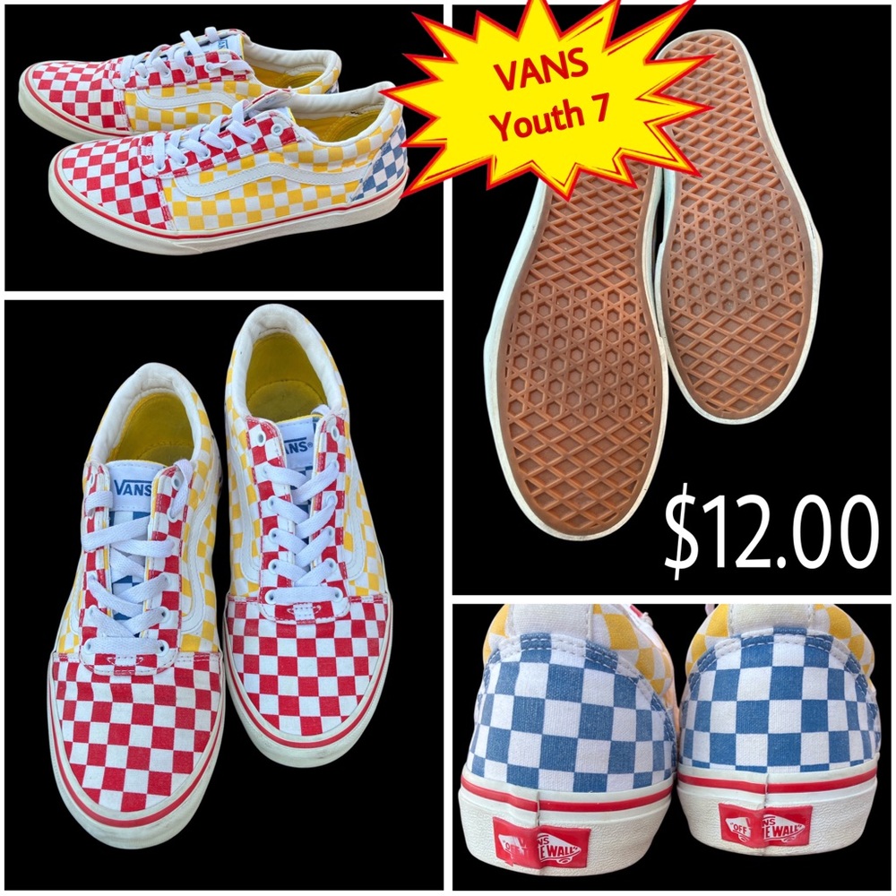 Vans Red and Blue Sneakers Classic Style